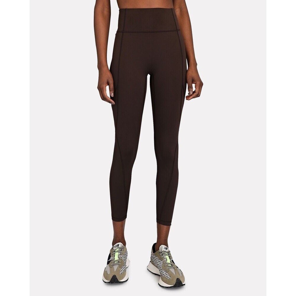 LE ORE Chocolate Brown LOK00158 Lucca High Rise Cropped Leggings SIZE SMALL